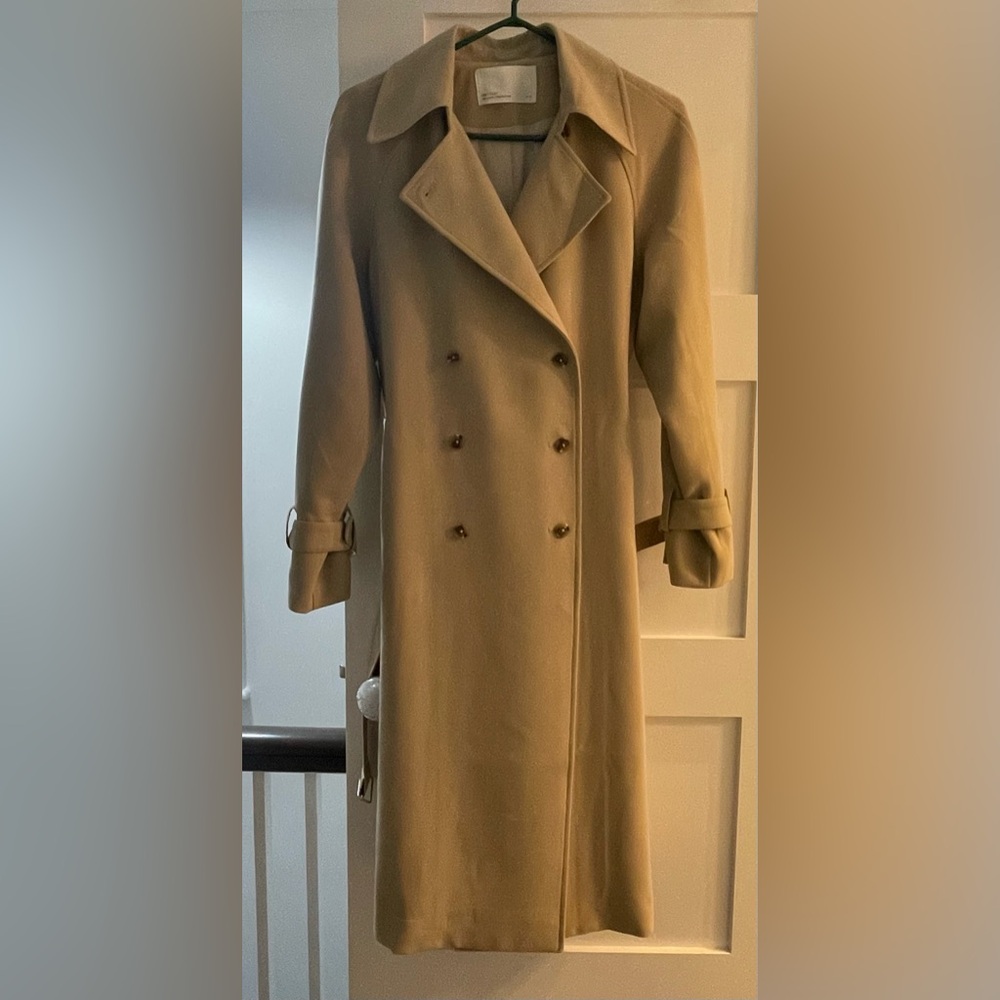 Oak + Fort Oversized Trench Coat Beige XXS NWOT